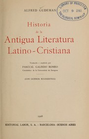 Cover of: Historia de la antigua literatura latino-cristiana by A. Gudeman