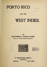 Cover of: Porto Rico and the West Indies