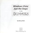 Cover of: Windows Vista just the steps for dummies