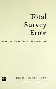 Cover of: Total survey error