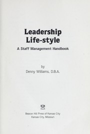 Cover of: Leadership Lifestyle by Denny Williams