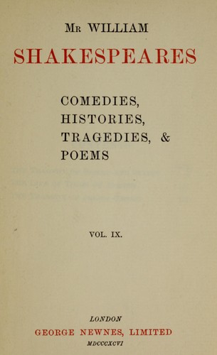 Mr. William Shakespeares Comedies, Histories, Tragedies, & Poems by ...