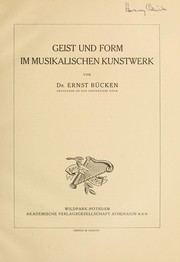 Cover of: Geist und Form im musikalischen Kunstwerk