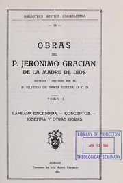 Cover of: Obras del p. Jerónimo Gracián de la Madre de Dios