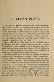Cover of: A clean peace: the war aims of British Labour: complete text of the Official War Aims Memorandum of the Inter-Allied Labour and Socialist Conference, held in London, 1918.