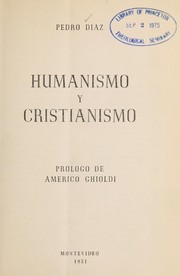Cover of: Humanismo y cristianismo by Pedro Di az