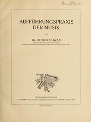 Cover of: Auffu hrungspraxis der Musik