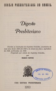 Digesto Presbiteriano by Mario Neves