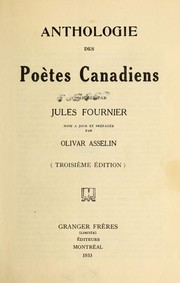 Cover of: Anthologie des poetes canadiens