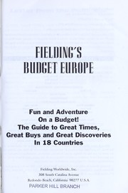 Cover of: Fielding's Budget Europe 1996 (Fielding's Travel Guides.)