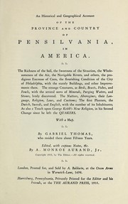 Cover of: An historical and geographical account of the province and country of Pensilvania, in America