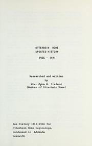 Cover of: Otterbein Home updated history, 1966-1971