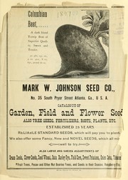 Cover of: Catalogue of garden, field and flower seeds