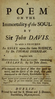 Cover of: A poem on the immortality of the soul