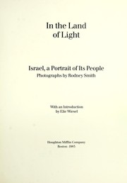 Cover of: In the land of light : Israel, a portrait of its people