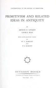 Cover of: Primitivism and related ideas in antiquity by Arthur O. Lovejoy