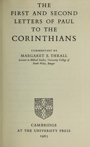 Cover of: The first and second letters of Paul to the Corinthians.