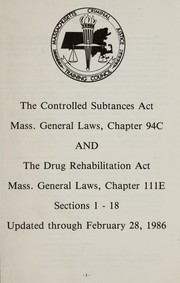 Cover of: Drug laws by Massachusetts Criminal Justice Training Council