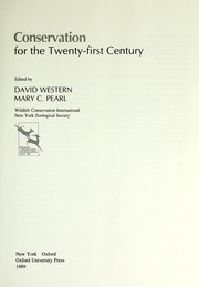 Cover of: Conservation for the twenty-first century by edited by David Western, Mary C. Pearl.