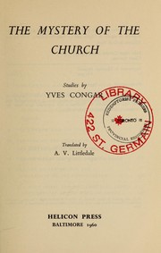 Cover of: The mystery of the church; by 