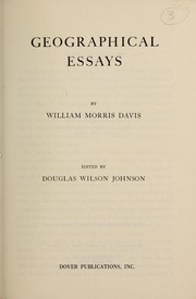 Cover of: Geographical essays.