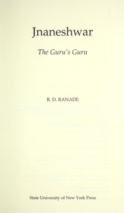 Cover of: Jnaneshwar: The Guru's Guru
