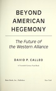 Cover of: Beyond American hegemony by David P. Calleo
