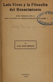 Cover of: Luis Vives y la filosofía del renacimiento