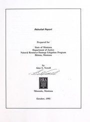Cover of: Rebuttal report