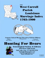 Cover of: West Carroll Par LA Marriages 1877-1903 by 