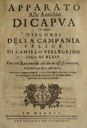 Cover of: Apparato alle antichità di Capua, o vero, Discorsi della Campania felice
