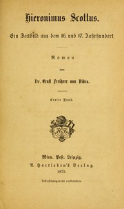 Cover of: Hieronimus Scottus: ein Zeitbild aus dem 16. und 17. Jahrhundert : Roman