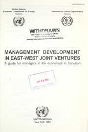 Cover of: Management development in East-West joint ventures: a guide for managers in the economics in transition.