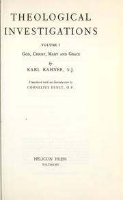 Cover of: Theological investigations by Karl Rahner