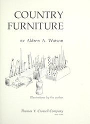 Cover of: Country furniture by Aldren Auld Watson