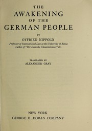 Cover of: The awakening of the German people by Otfried Nippold