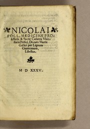 Cover of: Nicolai Poll. Medicinæ professoris, & Sacræ Cæsareæ Maiestatis phisici, De cura morbi Gallici per Lignum Guaycanum, libellus