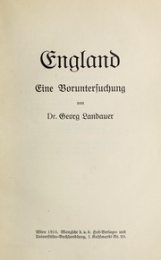 Cover of: England by Georg Landauer