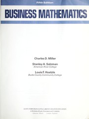 Cover of: Business Mathematics by Charles David Miller, Stanley A. Salzman, Louis F. Hoelzle