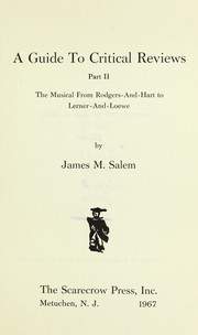 Cover of: A guide to critical reviews by James M. Salem