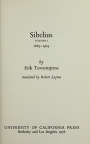 Sibelius by Erik Tawaststjerna
