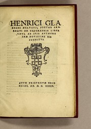 Cover of: Henrici Glareani Helvetii, poetae laureati de geographia liber unus by Henricus Glareanus