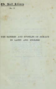 Cover of: Satires and Epistles: in Latin and English