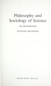 Cover of: Philosophy and sociology of science: an introduction