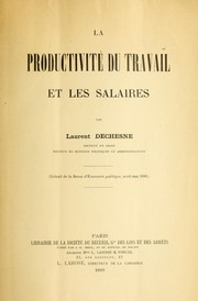 Cover of: La productivité du travail et les salaires