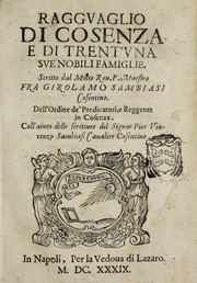 Cover of: Ragguaglio di Cosenza e di trent'una sue nobili famiglie