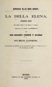 Cover of: La belle Elena: zarzuela bufa en tres actos y en prosa y verso