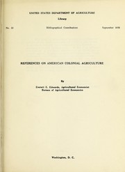 Cover of: References on American colonial agriculture.
