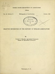 Cover of: Selected references on the history of English agriculture.