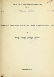 Cover of: References on economic history as a field of research and study.